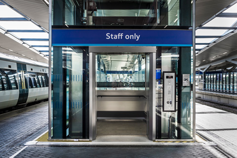 A bespoke glass passenger lift for staff at London Bridge Station