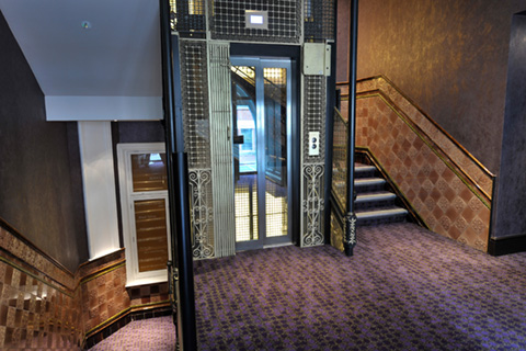 Luxury vintage-inspired passenger lift at London Hippodrome