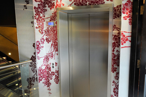 Elegant lift decals for bespoke passenger lift within London Hippodrome