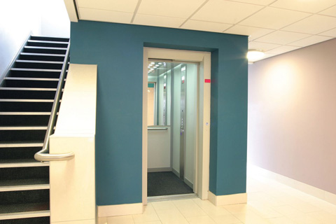 One of 25 structure supported FX lifts incorporated into the Bellway Homes timber-frame housing development