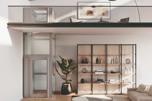 A wide-opening door ensures easy access to the lift interior