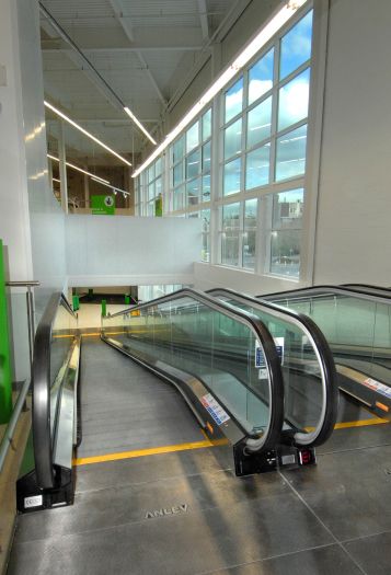 5 moving walkways make shopping easier in a brand-new, flagship ASDA store in Andover.